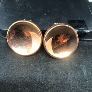 Renoir vintage copper button earrings